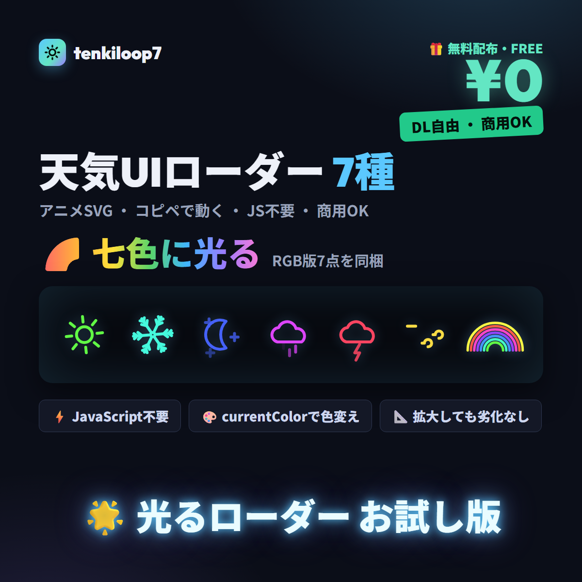 tenkiloop7 — 7 weather UI loaders